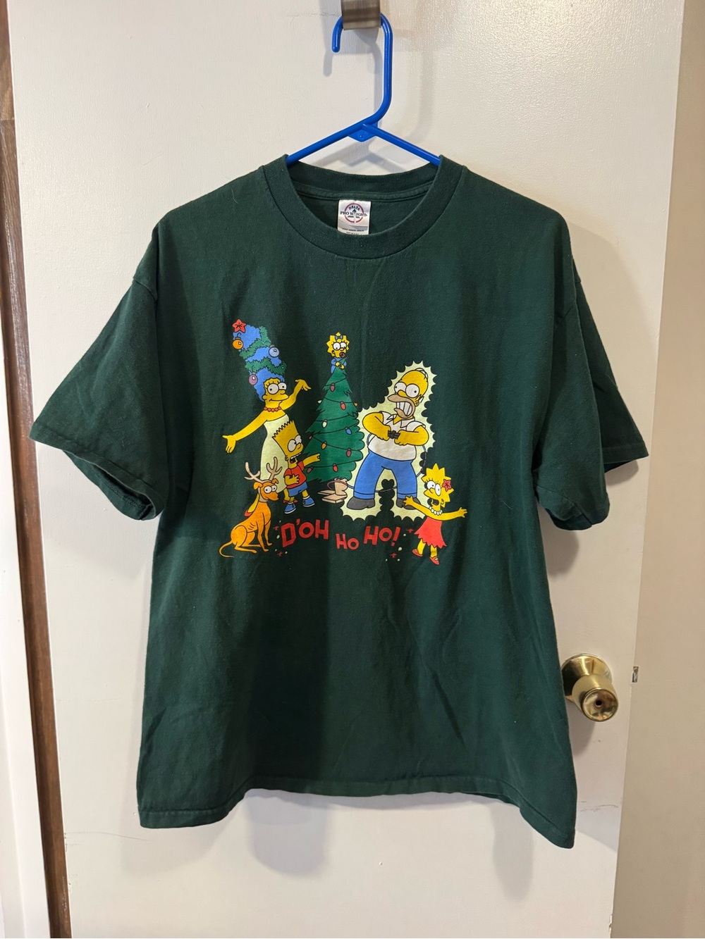 Vintage The Simpsons Christmas T-Shirt Size XL - D’oh Ho Ho! - Green